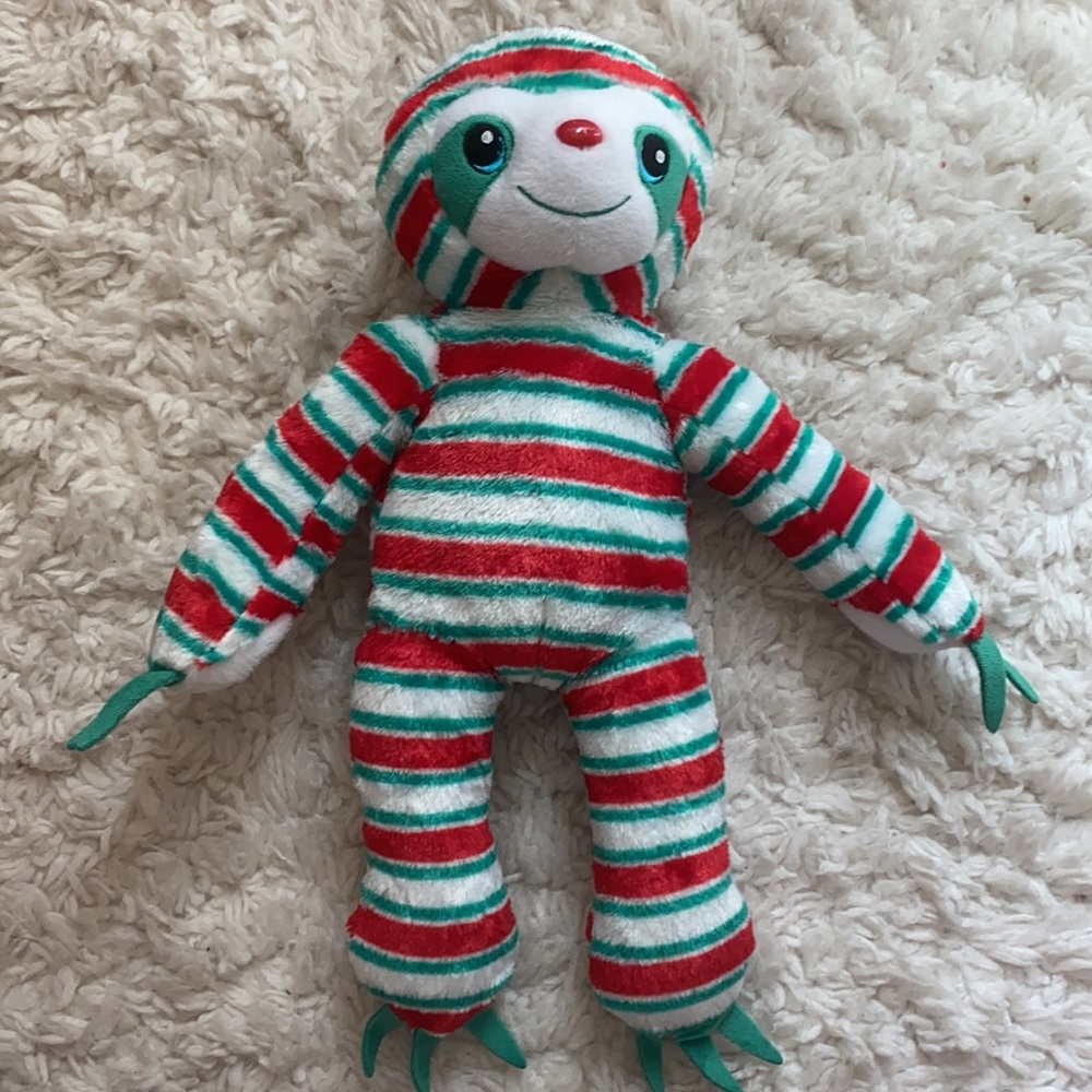 Build-A-Bear Peppermint Christmas Sloth Plush